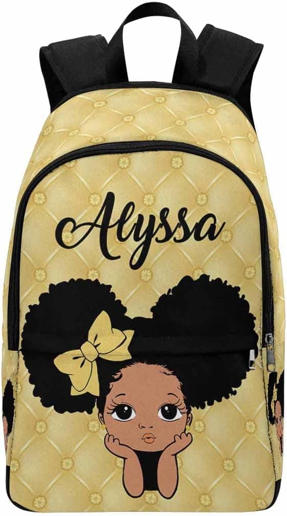 InterestPrint Personalized Bookbag with Name Customized Peekaboo Princess Queen Backpack Custom Name Laptop Backpack Fashion Shoulder Bag Casual Daypack Bag for Niece Daughter Granddaughter, One Size