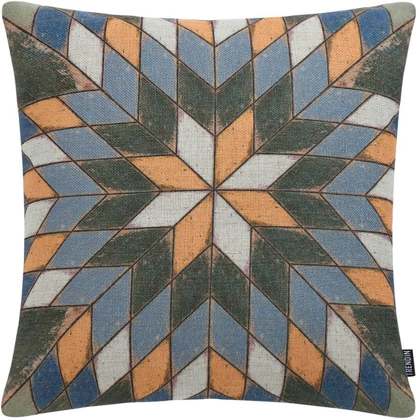 TRENDIN Decorative Throw Pillow Covers for Couch, Sofa, or Bed 18 x 18 inch Cotton Linen Vintage Distressed Wood Design PL188TR