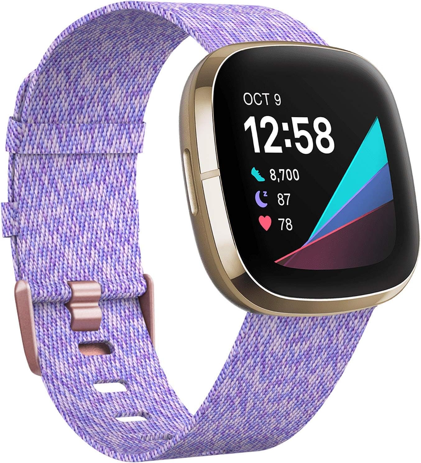 KIMILAR Woven Band Compatible with Fitbit Versa 3 / Fitbit Sense Bands, Small Large Soft Woven Fabric Breathable Accessories Strap Replacement Wristband Women Men for Versa 3 / Sense Smart Watch
