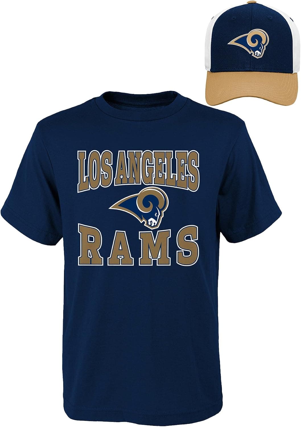 NFL Youth Boys 8-20 LA Rams Hat & Tee Set, Large (14-16), Assorted Colors