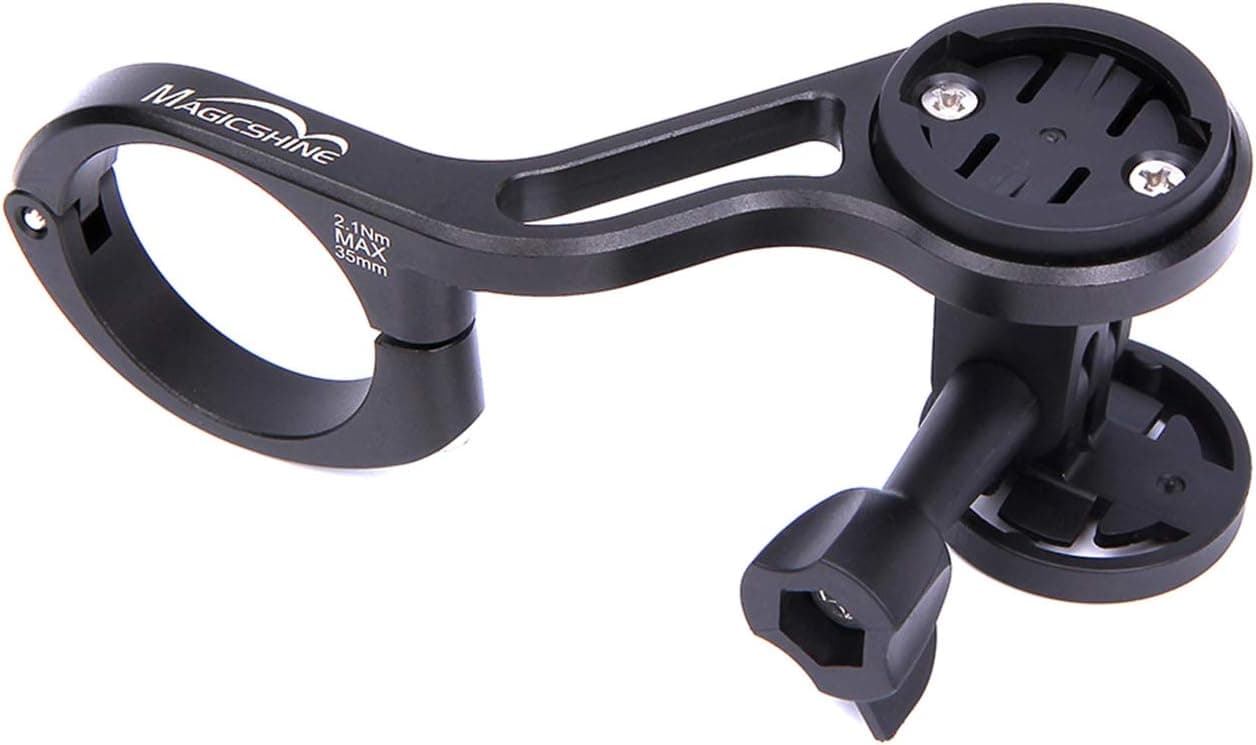 Magicshine TTA Out-Front Bike Mount, All Aluminum Bicycle Computer Mount. Top and Bottom Two Bases, adapters Included, Compatible with Garmin Gopro Cameras cellphones Bike GPS