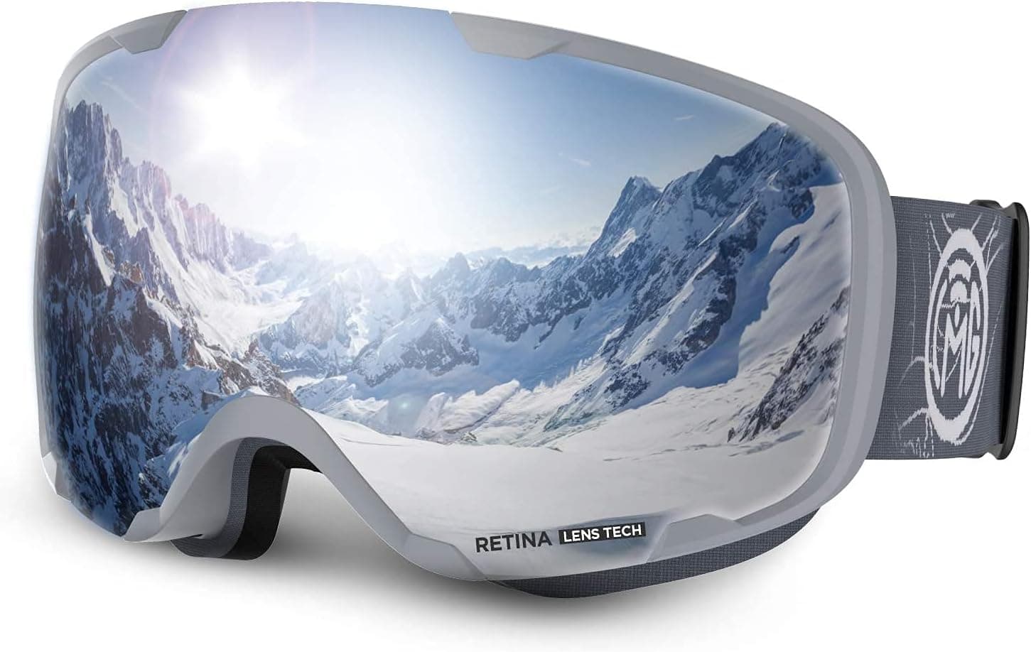 LEMEGO OTG Ski Goggles, Anti-fog Over Glasses Snowboard Goggles, Dual Spherical Lens Ski Goggles for Men Women and Teenager