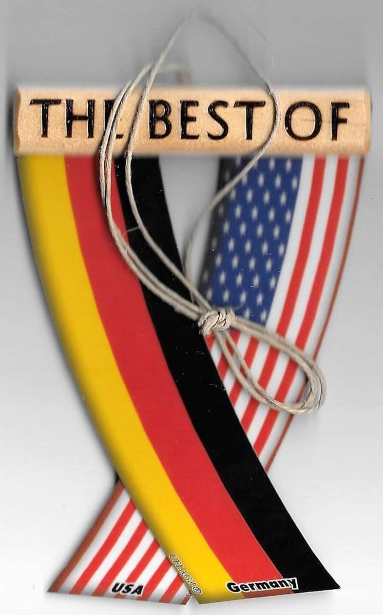 GERMANY AND USA GERMAN AMERICAN EUROPEAN EUROPE REARVIEW MIRROR MINI BANNER HANGING FLAGS FOR THE CAR UNITY FLAGZ™..