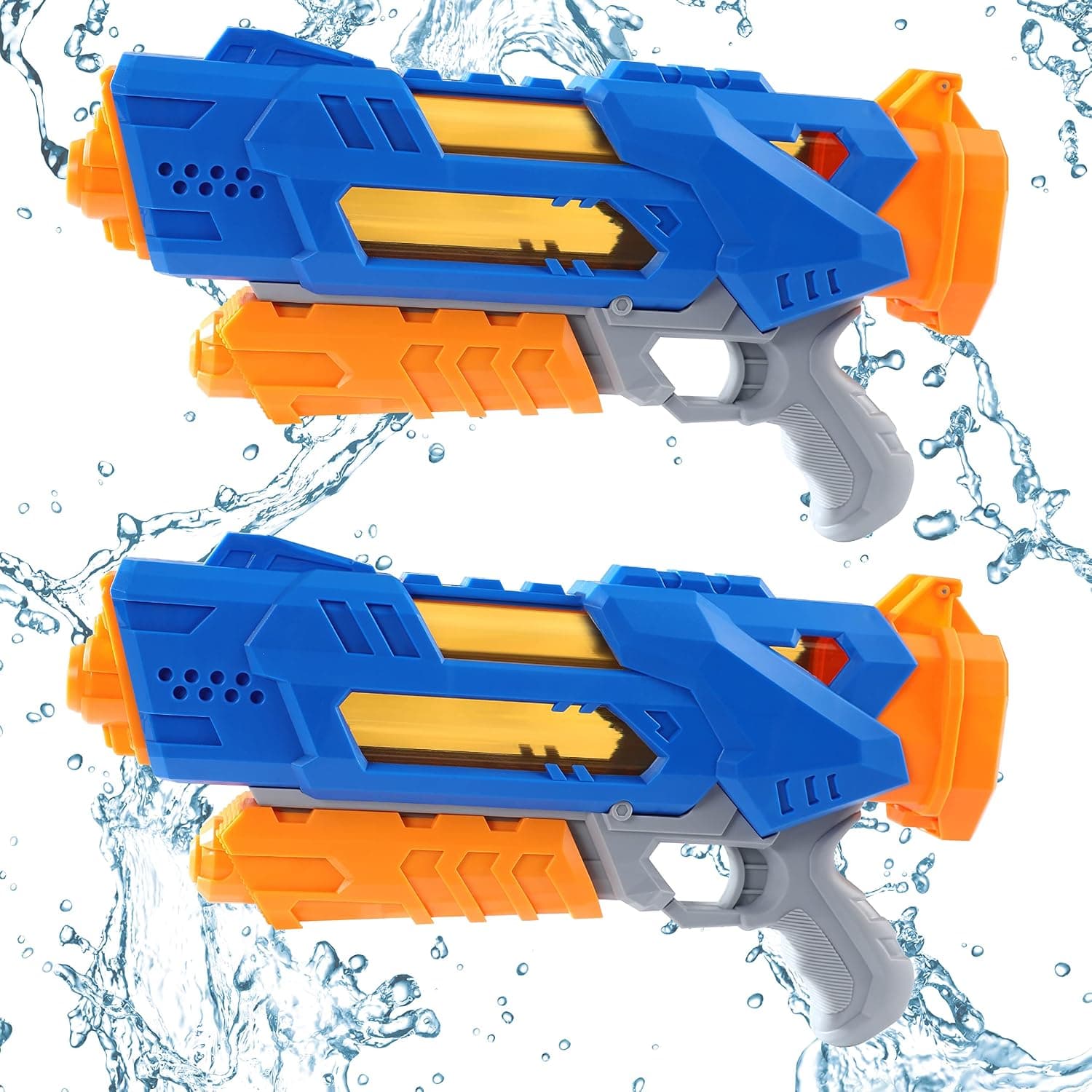 Water Gun - 2 Pack Water Guns, 1200CC Squirt Guns,Water Guns for Adults and Kids, Outdoor Water Toys High Capacity Summer Soaker for Swimming Pool Beach Fighting, 26 Ft Shooting Distance - Blue