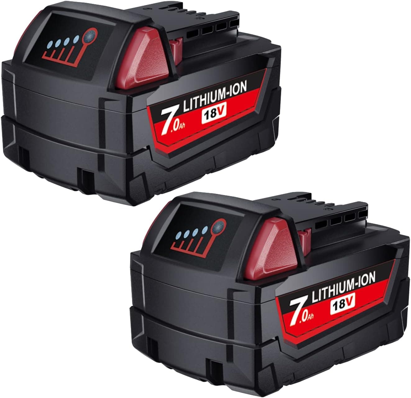 Upgraded 2Pack 7.0Ah 18V Battery Replacement for Milwaukee M18 Battery Compatible with Milwaukee 18Volt High Output Battery 48-11-1850 48-59-1862 48-11-1840 Cordless Power Tool for M-18 18V Battery