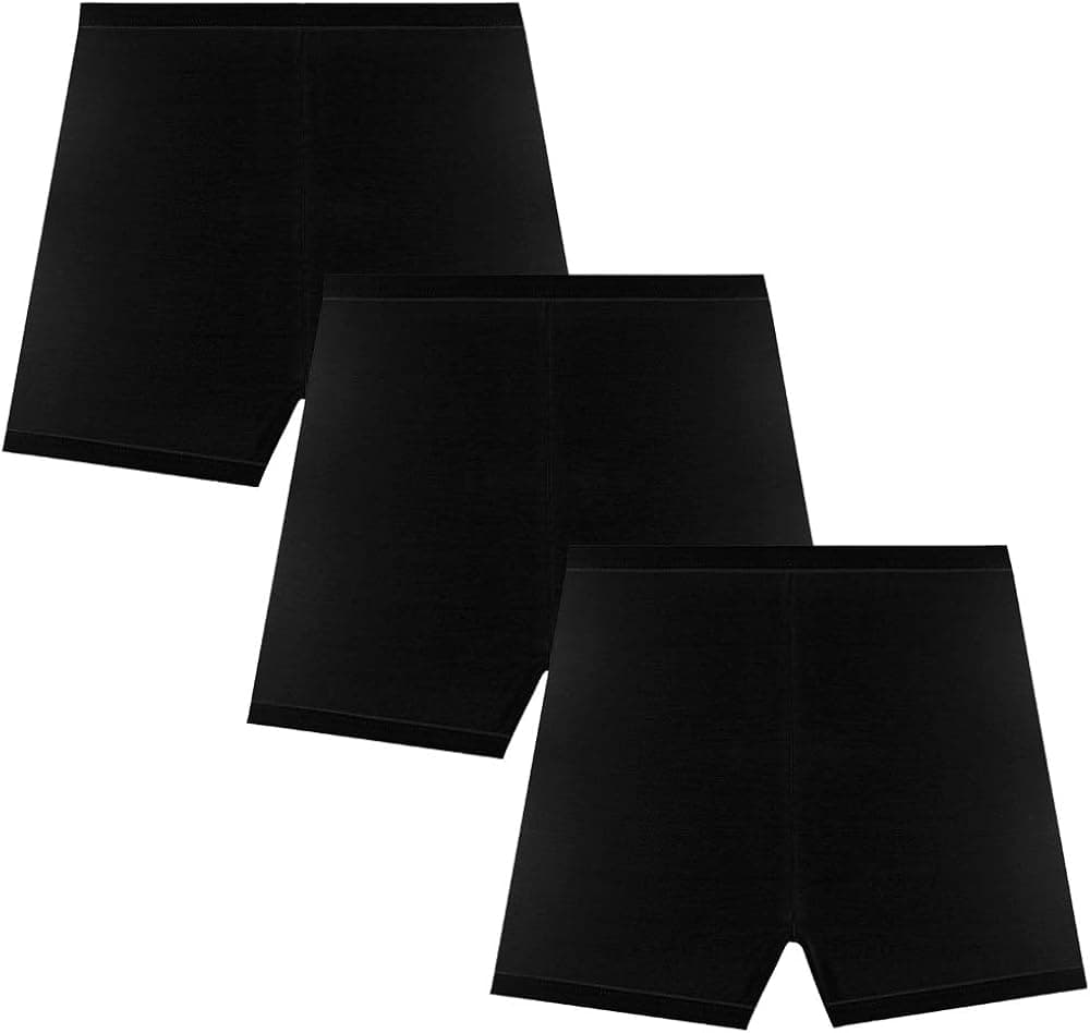 Bossail 3-12 Years Girl's Solid Color Lace Trim Boyshort Underwear Safety Dress Panties Multipack