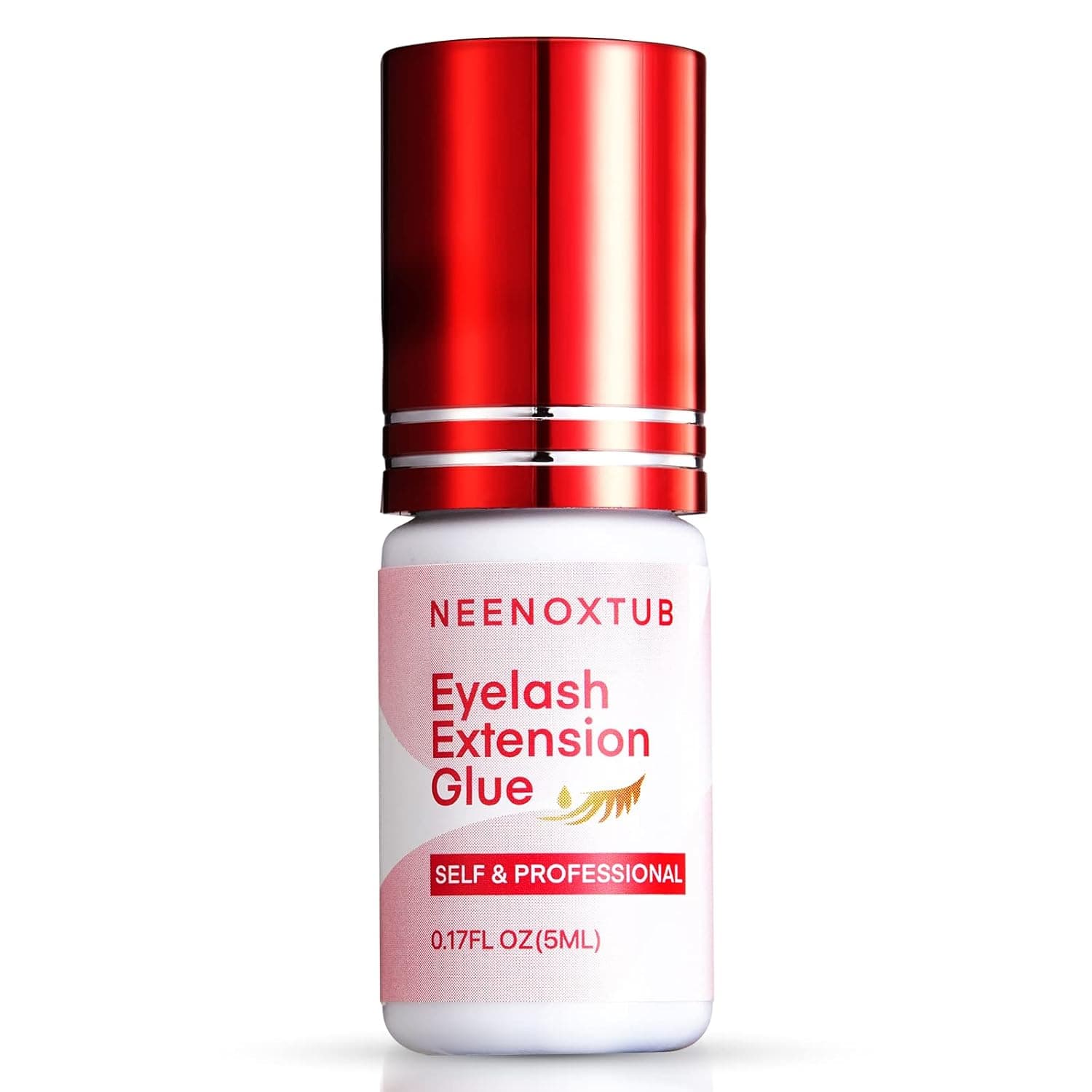 Neenoxtub Sensitive Eyelash Extension Glue, No Fume Lash Glue for Eyelash Extensions, 6-7 Weeks Retention Eyelash Glue for Sensitive Eyes, Extra Strong Professional & Individual Lash Glue. 5 ml