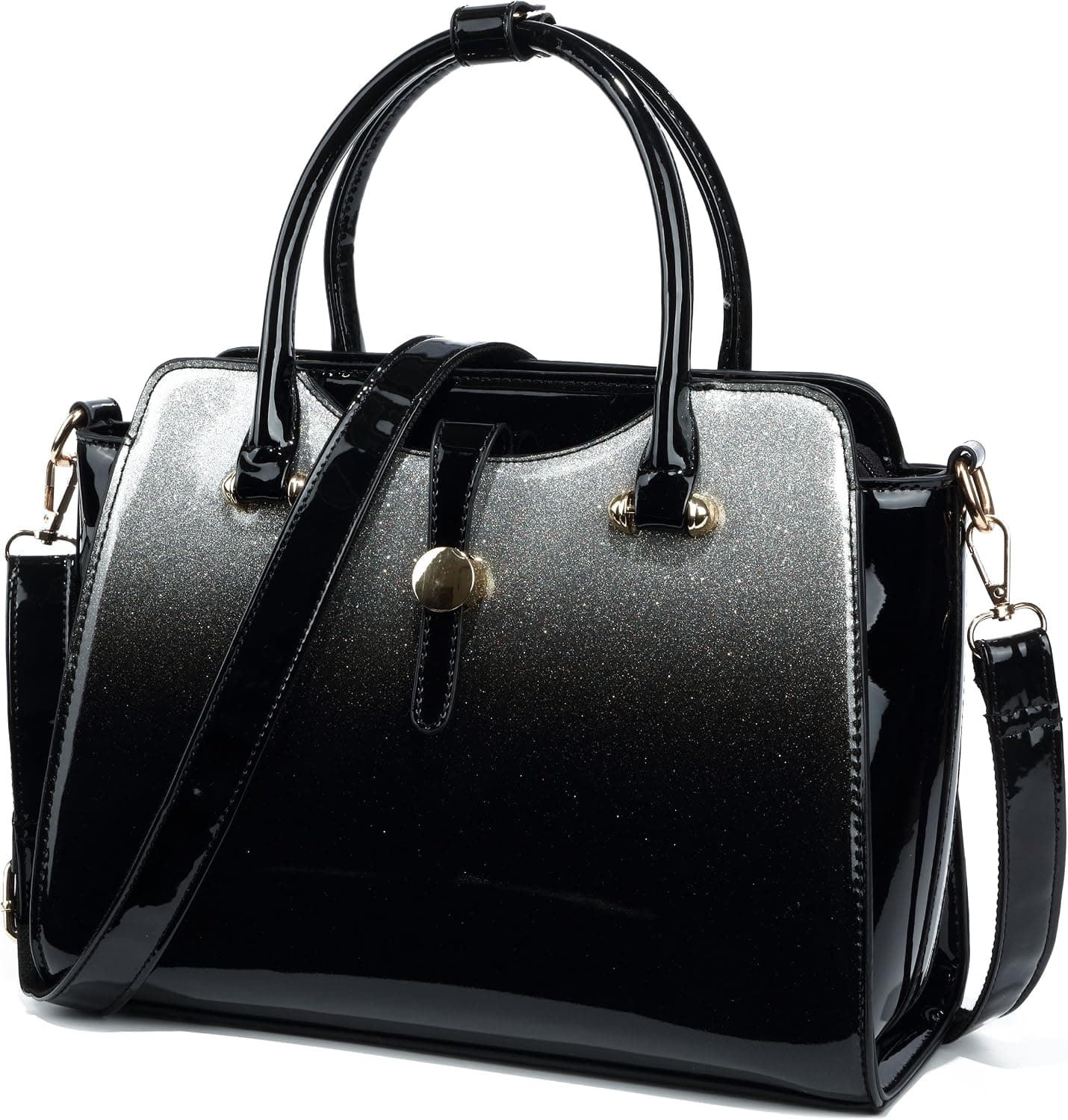 YOJOY Purses and Handbags for Women Glitter Patent Leather Satchel Handbags