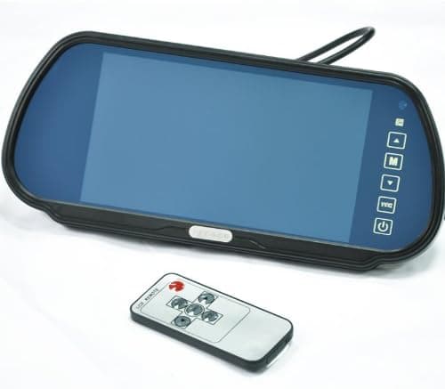 Lycheers 7 Inch 16:9 TFT LCD Widescreen Car Rearview Monitor Mirror with Touch Button, 250(L)x 118(W)x 45(D)mm. Screen Resolution, Car /Automobile Rear View Mirror Display Monitor Support Two Ways Of Video Output, V1/V2 Selecting