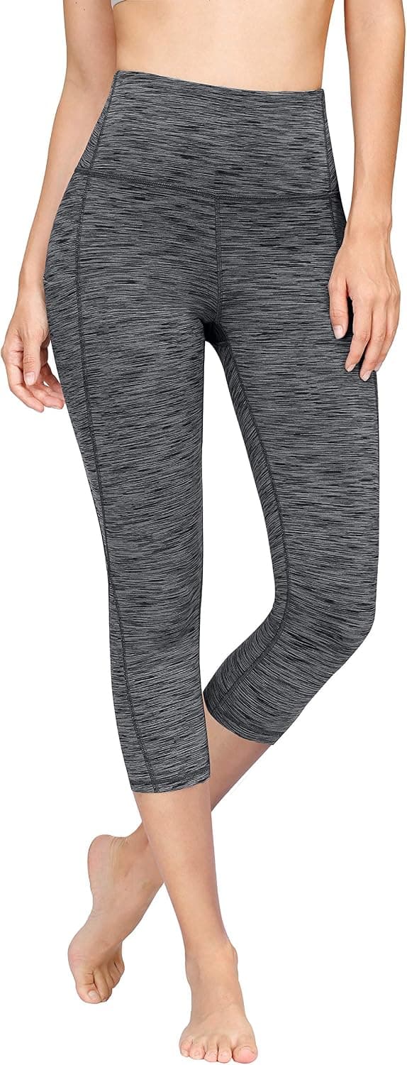 PHISOCKAT Women's Yoga Pants with Pockets, High Waist Tummy Control Leggings, Workout 4 Way Stretch Capri Yoga Leggings