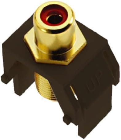 Legrand - OnQ Red RCA to F Connector, Standard RCA Front Jack Fits In All Keystone Wall Plates, F-Type Coaxial Rear Jack for Audio and Video, Brown, WP3462BR