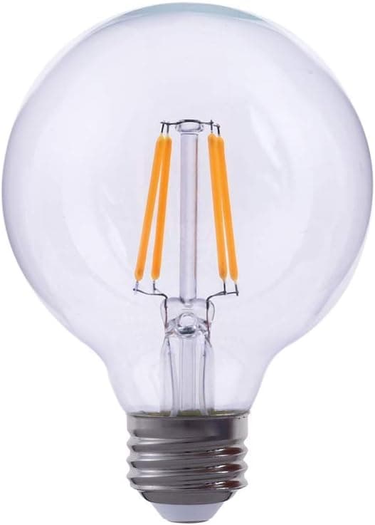 Triglow T98839 LED 4-Watt (60W Equivalent) Clear Glass G40 Globe Bulb, DIMMABLE 2700K (Warm White), 500 Lumens, E26 Base LED Light Bulb