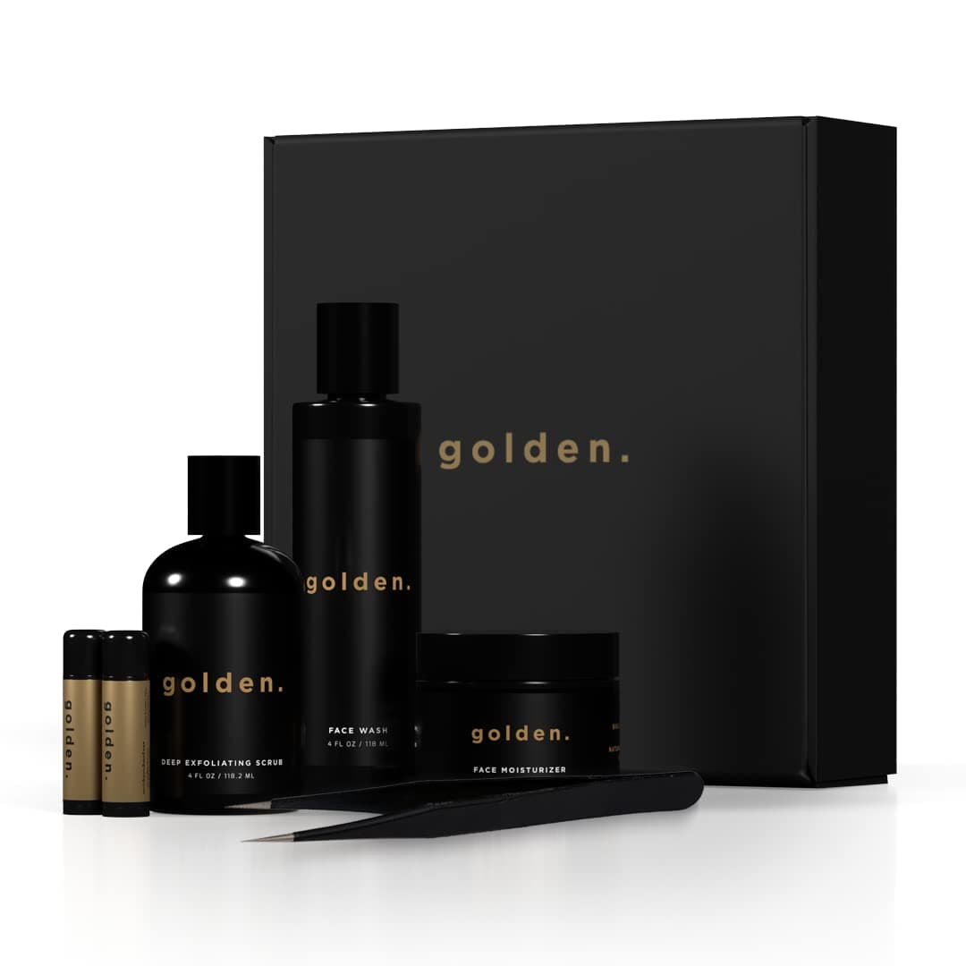 Essential Skincare Bundle, Men’s Anti-Aging Routine Products: Face Wash, Moisturizer, Scrub & Lip balm