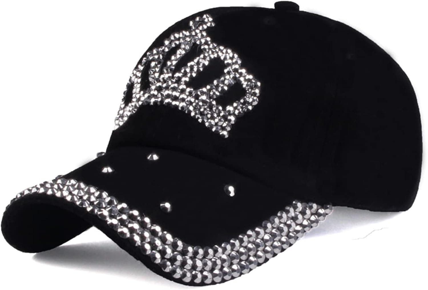 Rhinestone Baseball Cap for Men Women Fashion Sun Hat Adjustable Skull Love Sparkly Bling Hip Hop Golf Snapback Cap
