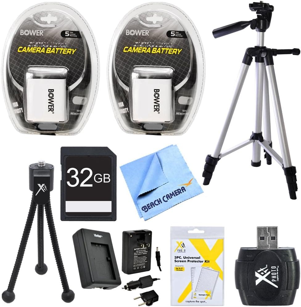 Canon Essential NB6LH Battery Bundle for Canon Powershot SX520, SX710, SX700, S120, SX600, SX530, SX610 Cameras Includes 2 NB6LH Batteries, Charger, 32GB Memory Card, 57-Inch Tripod, and More