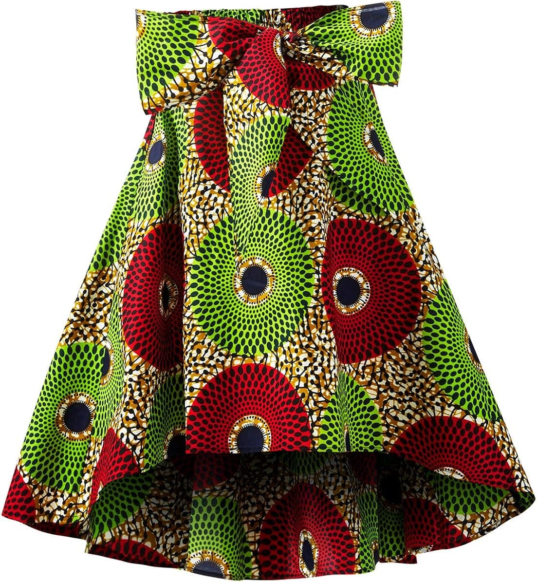 SHENBOLEN Women African Traditional Costume Flower Print Casual Dashiki Skirt