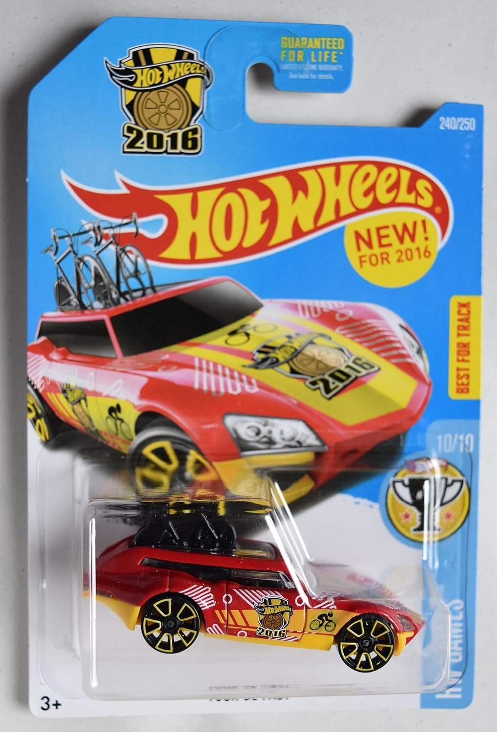 HOT WHEELS HW GAMES 10/10 RED/YELLOW TOUR DE FAST 240/250