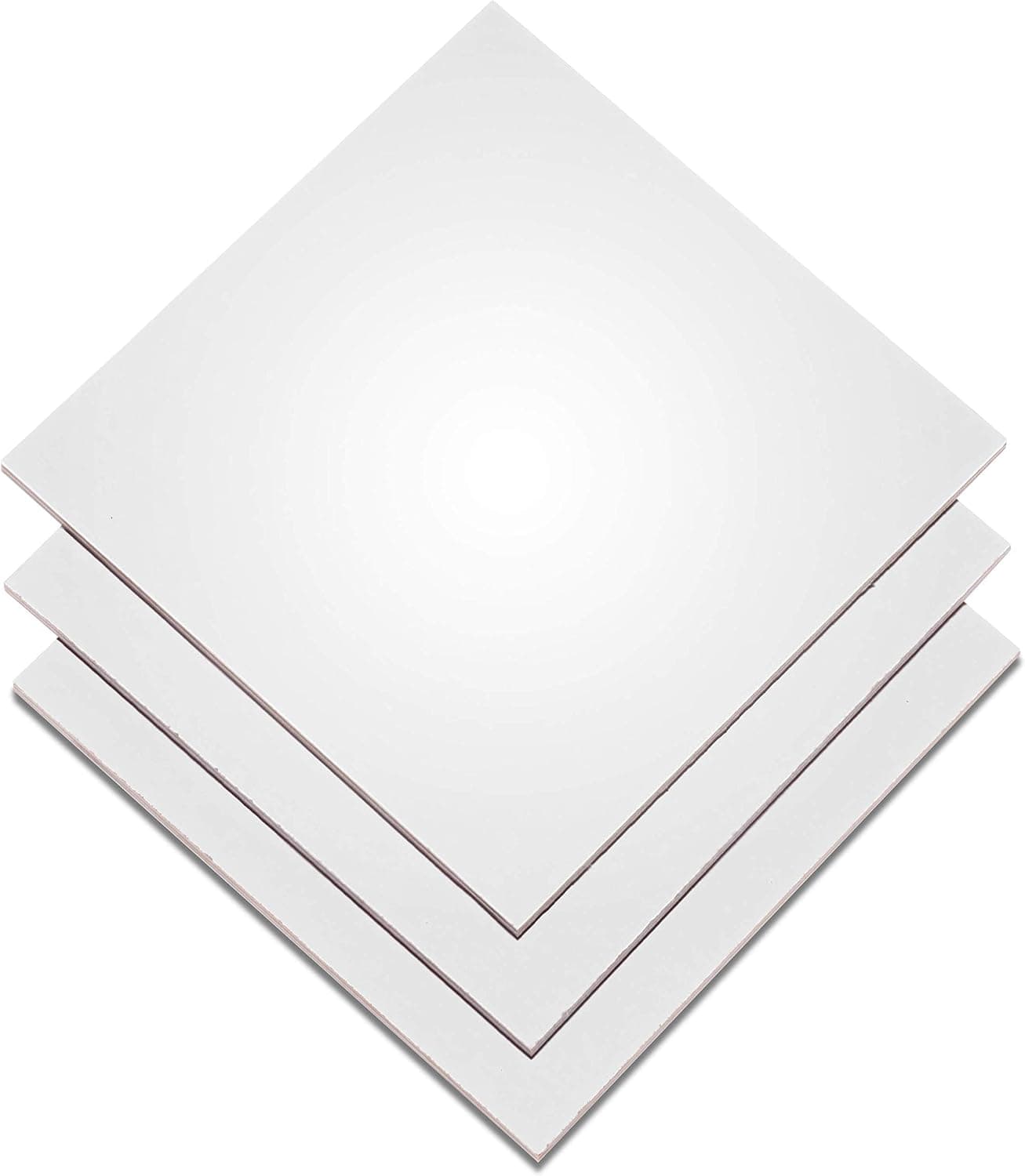 12MM 1/2" x 12 X 12 Euro Color Ply Phenolic Plywood, Film Faced with Baltic Birch Core (White, Pack of 3)