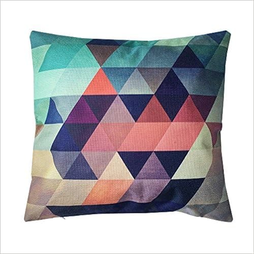 Sunlightsell Geometric Pattern Cotton Linen Square Decorative Fashion Throw Pillow Case-17.3 "X17.3 " (I)