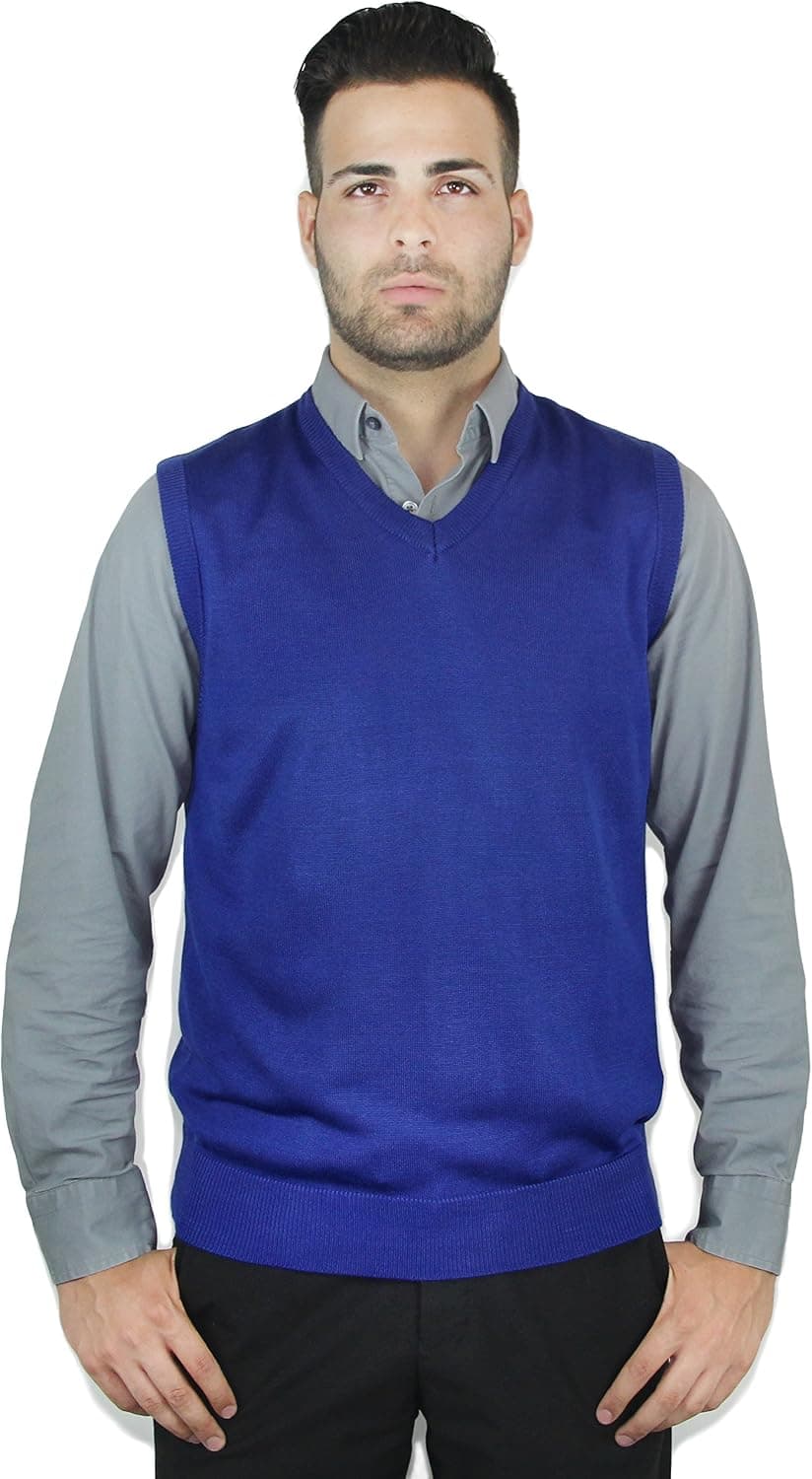 Blue Ocean Solid Color Sweater Vest