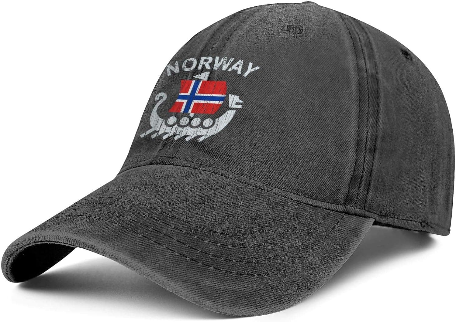 Men Women Adjustable Baseball Caps Washed Norwegian Flag Norway Dragon Boat Dad Hats