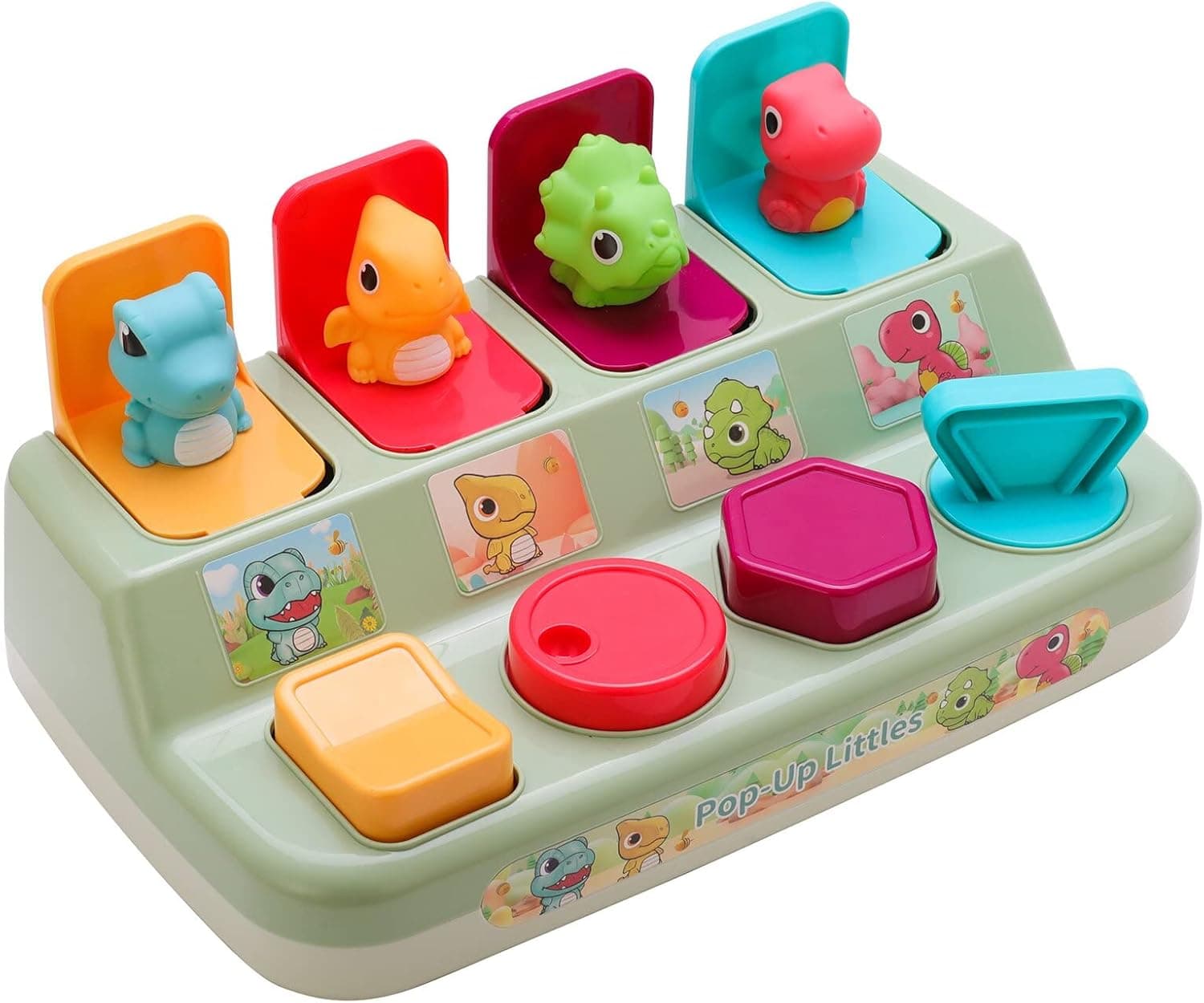 VONKAKOO Dinosaur Pop Up Activity Toy for Babies and Toddlers, Early Developmental Toddler & Kids Gift, Ages 18 Months+