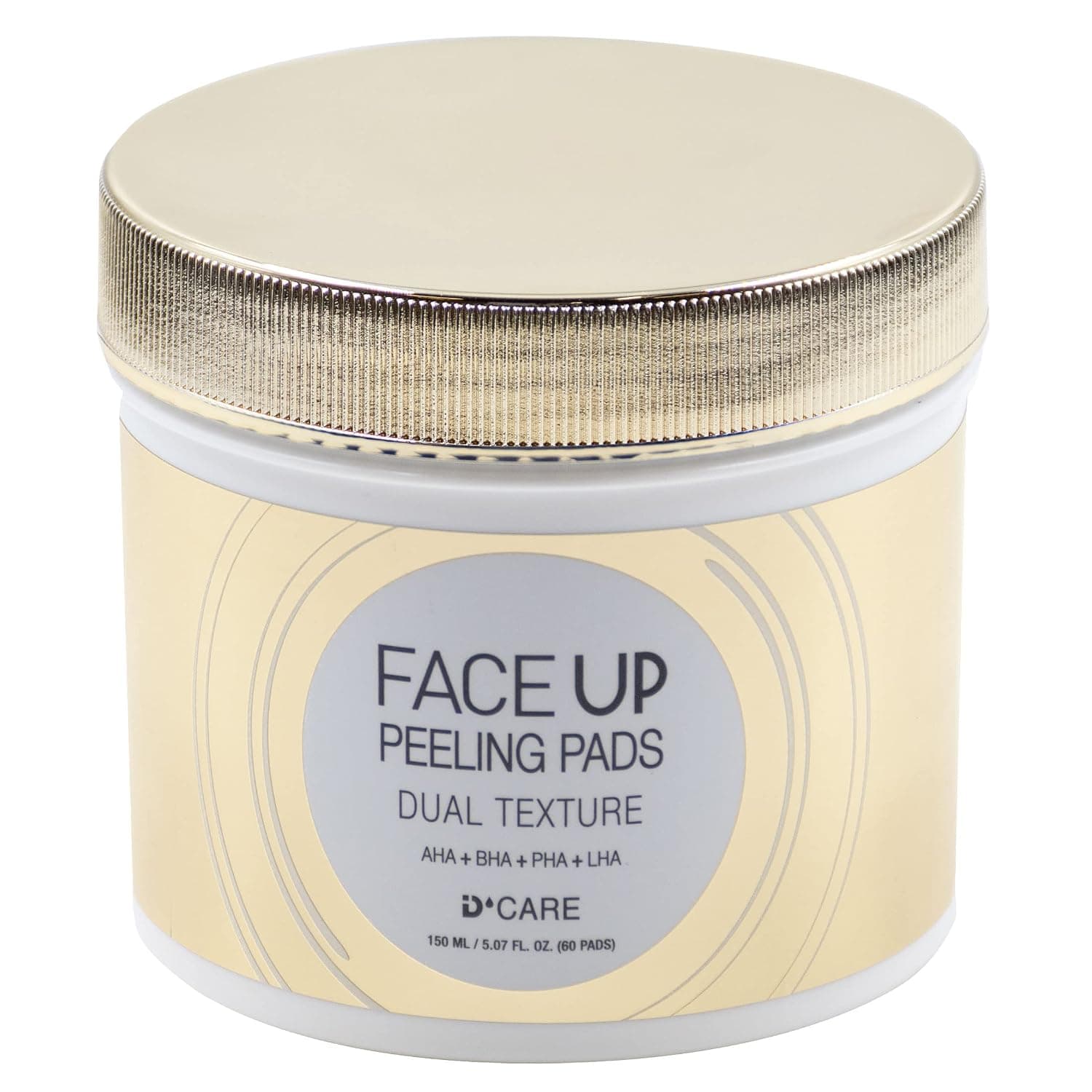 D'Care Face Up Dual Texture Facial Peeling Pads: Exfoliate, Unclog Pores, Remove Blackheads and Whiteheads, Hydrate the Skin for a Brighter, Smoother Radiant Complexion (60 Treatments)