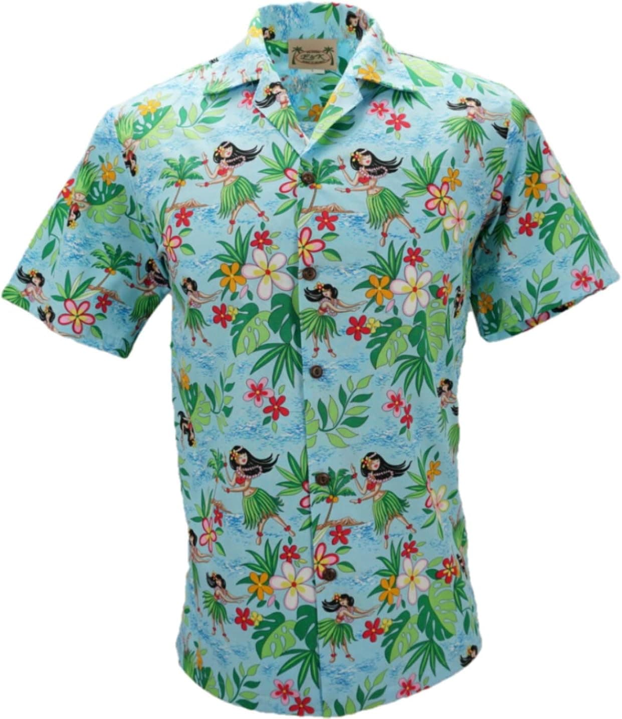 Tropical Luau Beach Cotton Print Men’s Hawaiian Aloha Shirt