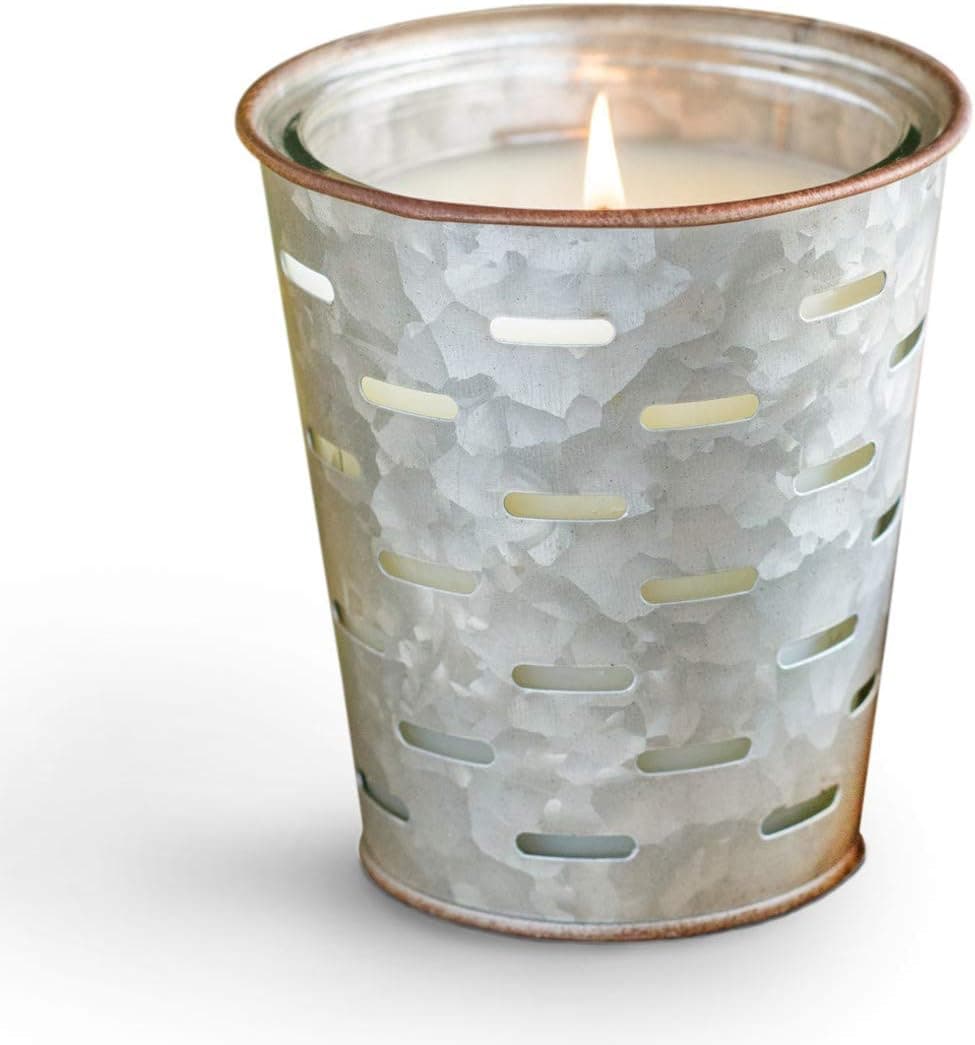 Park Hill Collection XNP10014 Peppermint Bark Olive Bucket Candle