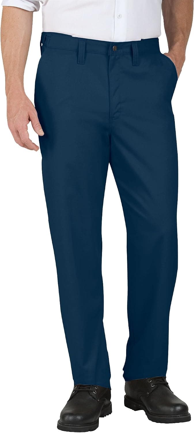 Dickies Occupational Workwear LP700NV Polyester/Cotton Relaxed Fit Men's Premium Industrial Flat Front Comfort Waist Pant with Straight Leg, Navy Blue