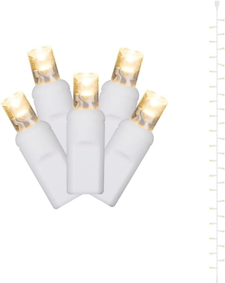 Vickerman 35 Warm White Wide Angle LED Curtain Light on White Wire, 17.5' Christmas Light Strand