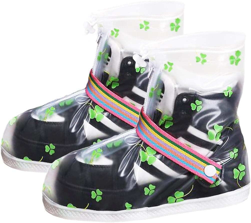 ARUNNERS Waterproof Bike Shoes Covers Reusable Rain Snow Overshoes Travel for Women Men(M,Clover)