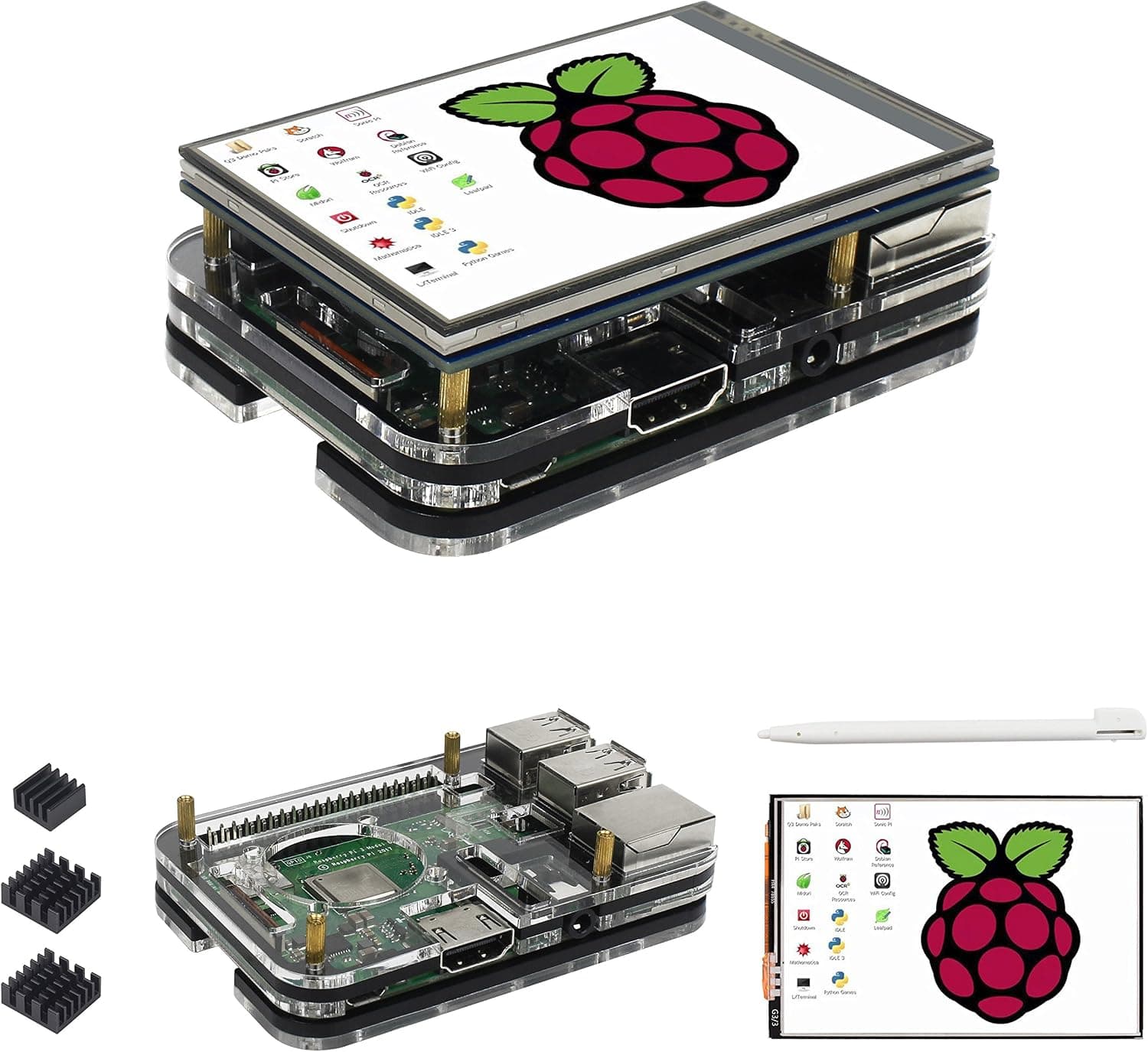for Raspberry Pi 3 b+ Display Case, 3.5 inch TFT LCD Touch Screen Monitor with Driver Instruction for Raspberry pi 3 Model b+