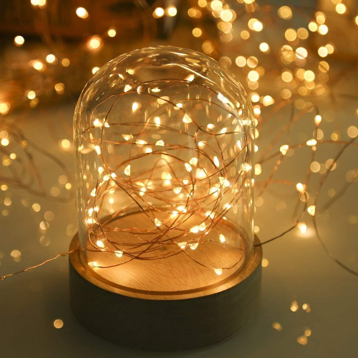 Meedasy 39.4ft/12m 100 LED Battery Operated String Lights with Remote, 8 Modes Waterproof Fairy Copper Wire Lights for Xmas, Bedroom, Party, Patio, Wedding, Christmas, Holiday Decoration (Warm White)