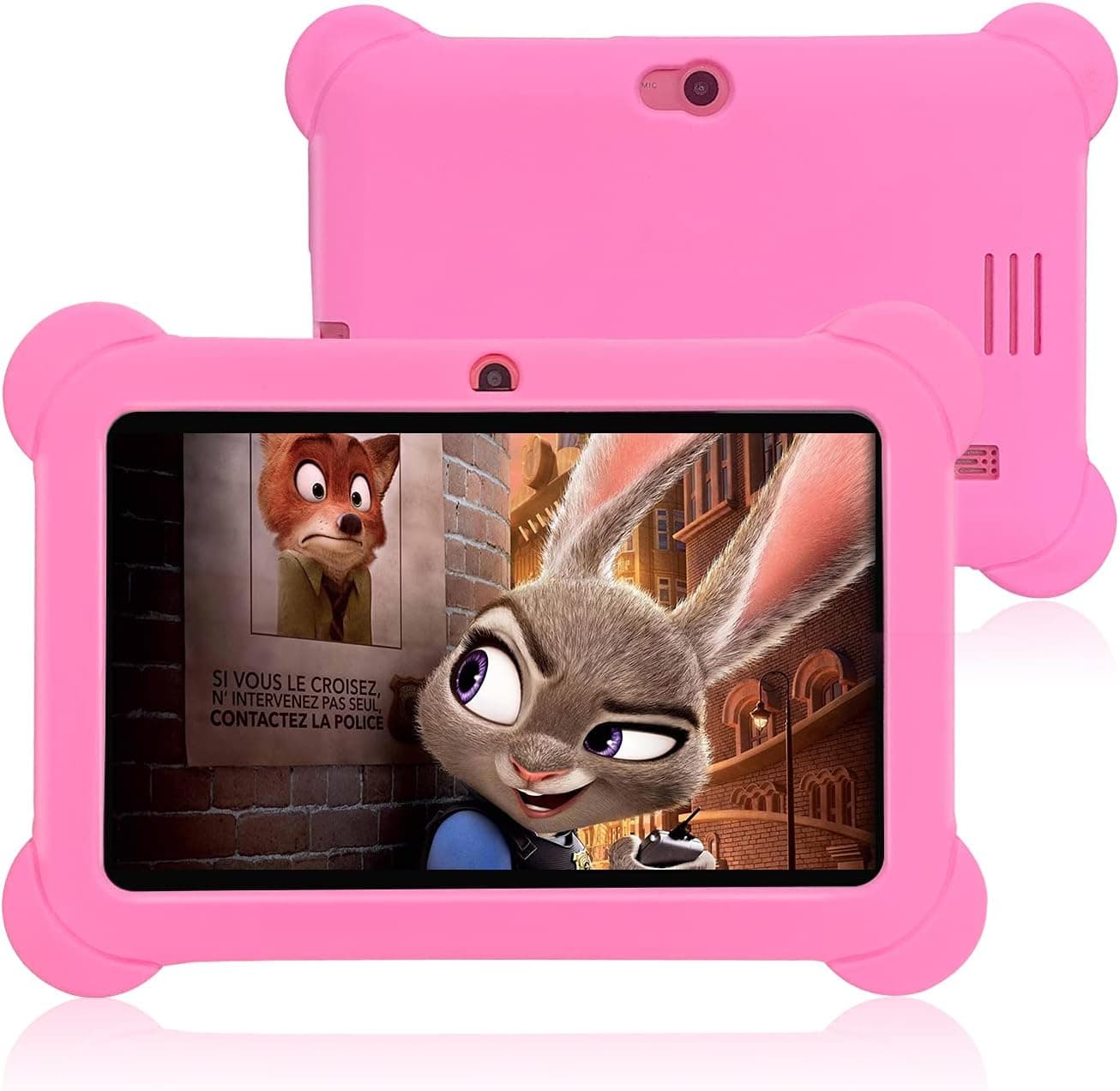 Zeepad 7inch Kids Android Tablet 16GB Hard Drive 1GB RAM Wi-Fi Camera Bluetooth Play Store Apps Games (Pink)