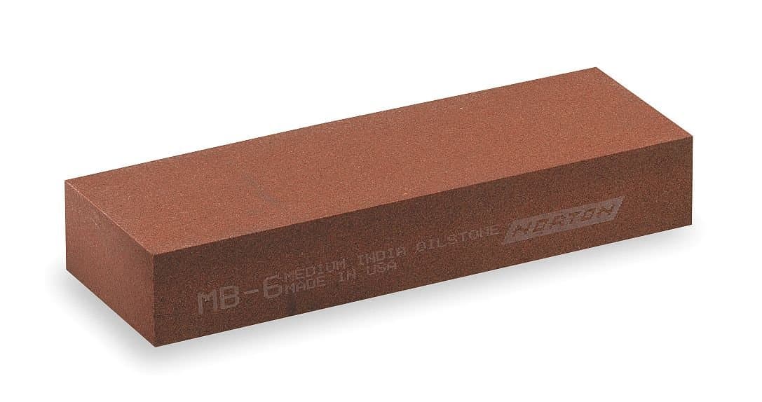 Norton Square Shape 4 x 3/8" Size 320 Micron Grade Fine Grit Grade India Sharpening Stone