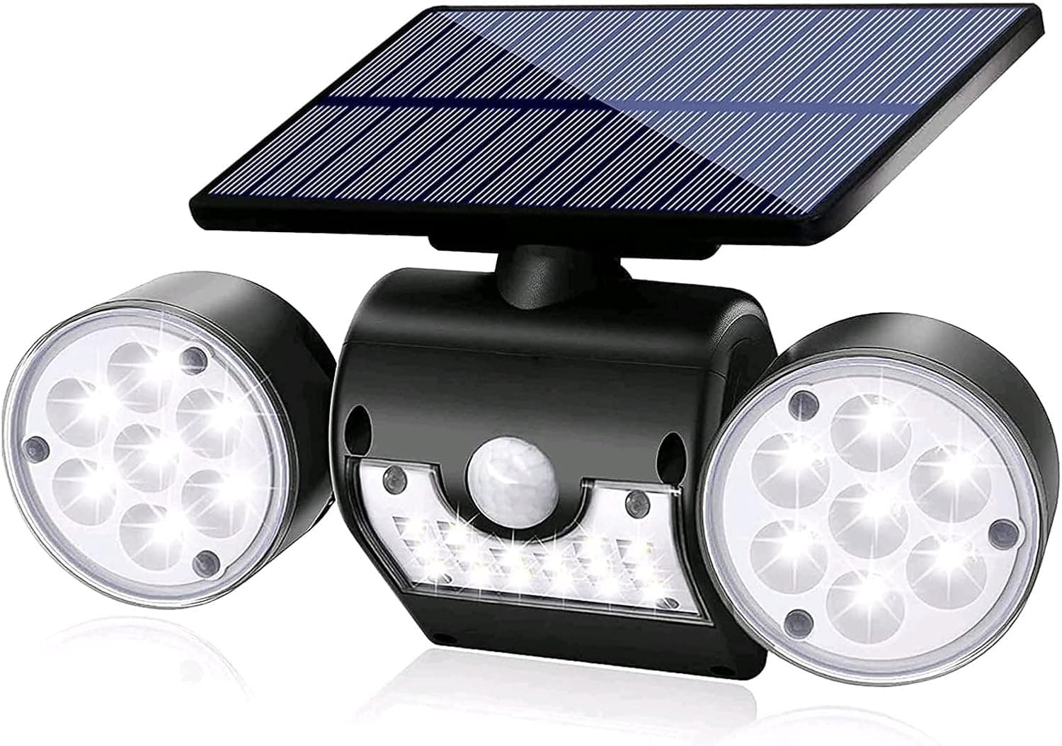 Sumaote Dual Heads Solar Security Lights Outdoor, 30 LED White Waterproof Wireless Solar Powered Motion Sensor Flood Lights for Garage Garden Patio Porch