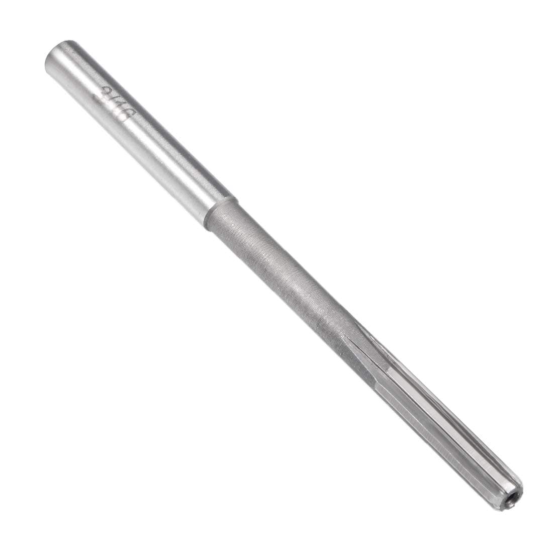 uxcell Chucking Reamer 3/16", H7 HSS Lathe Machine Reamer 6 Straight Flutes, Round Shank Milling Cutting Tool, Reaming Drill Bit for Stainless Steel Metal Hole