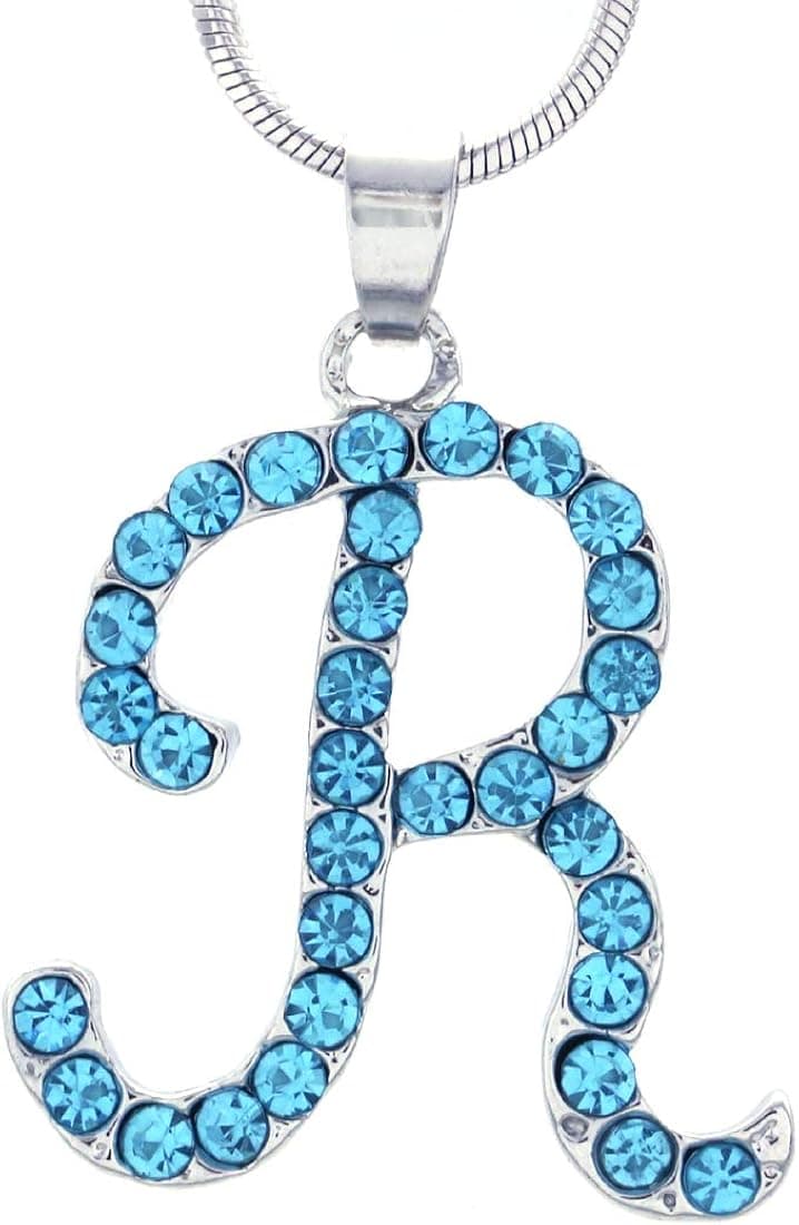 Soulbreezecollection Initial Letter R Pendant Necklace Charm Ladies Women Fashion Jewelry