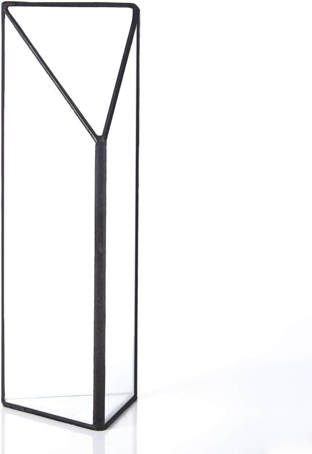 PuTwo Flower Vase, Wall Vase, Glass Vase, Glass Vases for Flowers, Vase for Décor, Vases for Centerpieces, Decorations for Living Room, Black Glass Vase