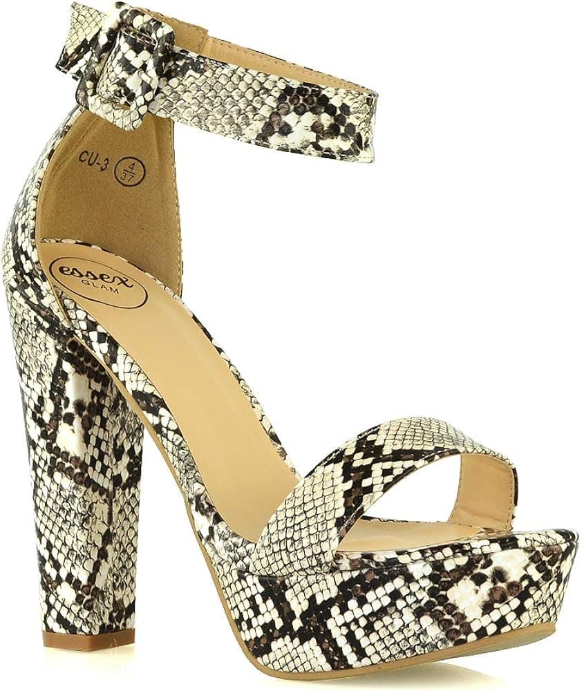 ESSEX GLAM Womens High Heel Platform Sandals Ankle Strap Pumps