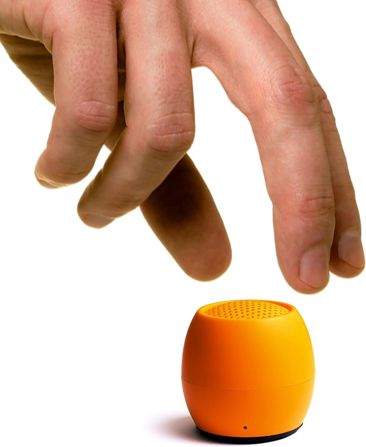 BoomPods Zero Bluetooth Speaker - Powerful Waterproof Mini Speakers with Dual Pairing Option & Wireless Mic with Big Sound (Orange)