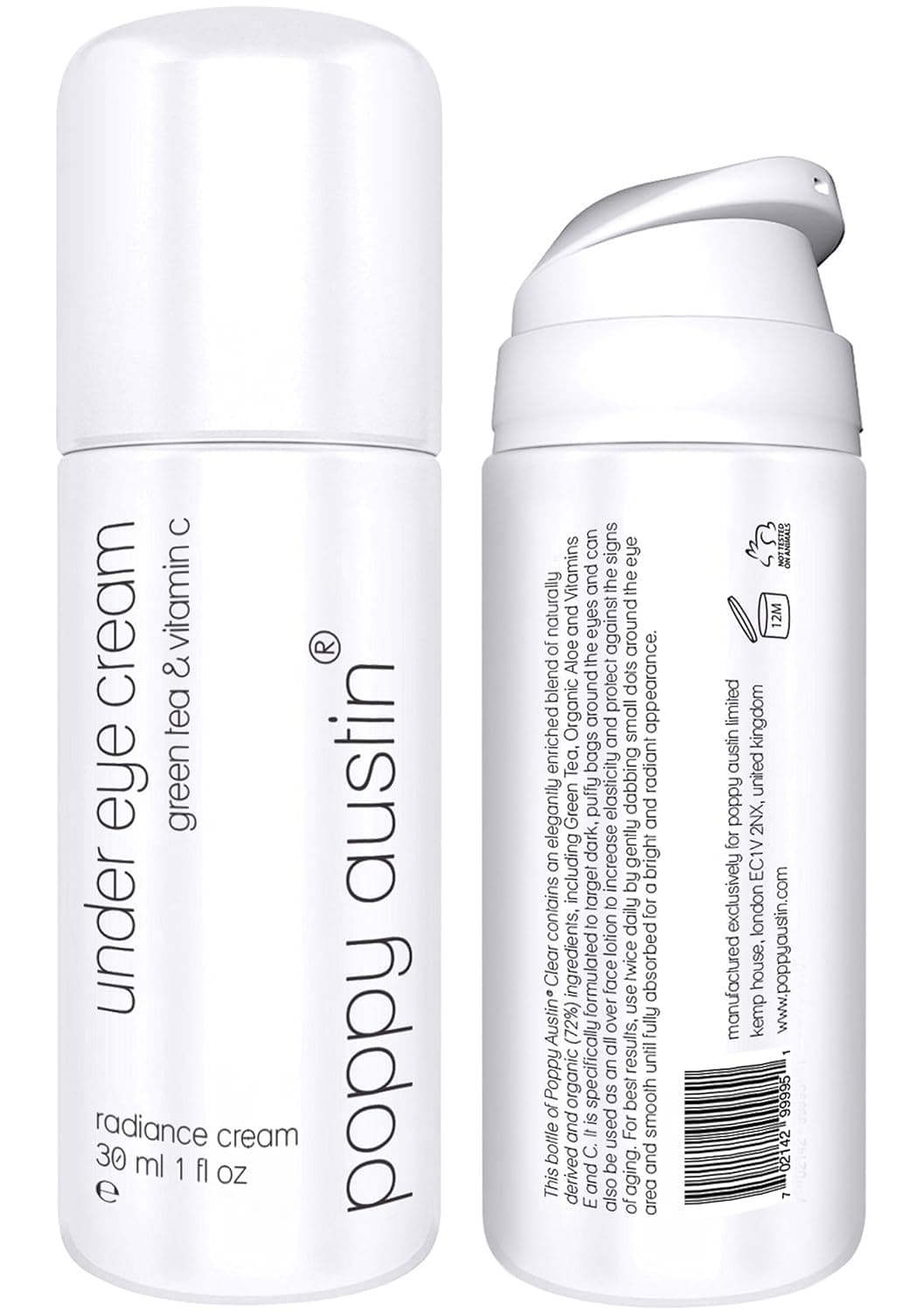 poppy austin 30ml Eye Cream For Wrinkles - Under Eye Cream for Eye Bags, Puffiness - 100% Vegan Under Eye Cream, Anti Aging Eye Cream