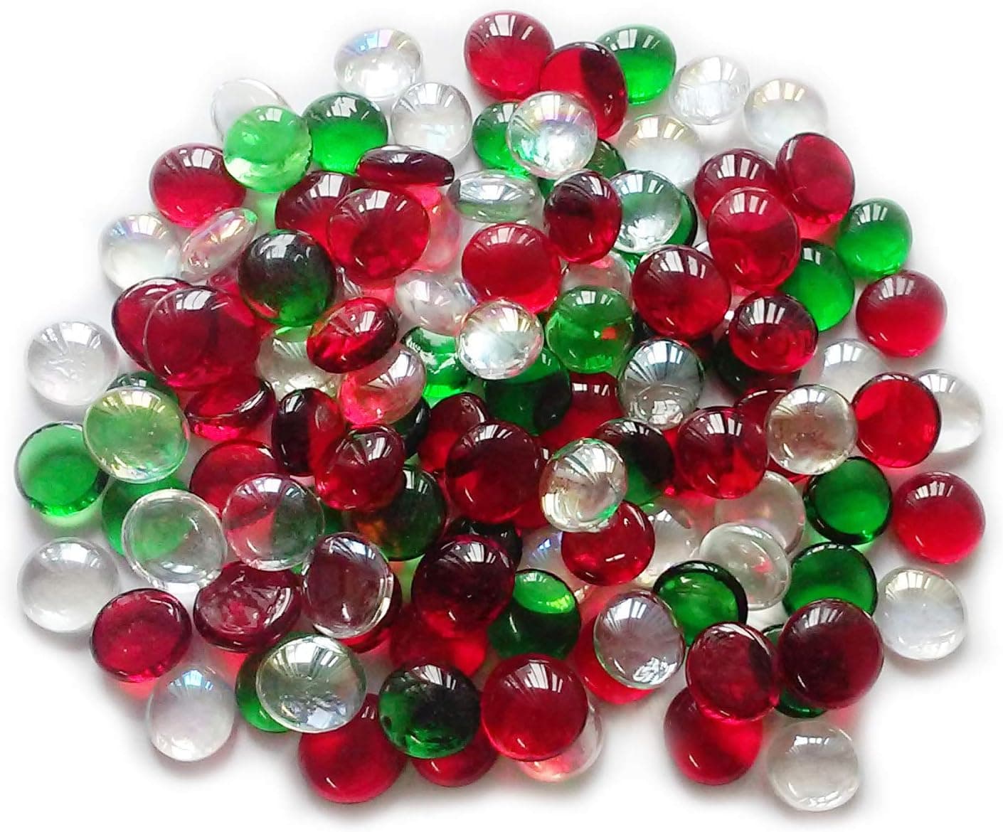 Creative Stuff Glass - Vase Fillers - Glass Gems (2 LB, Christmas Crystal Mix)