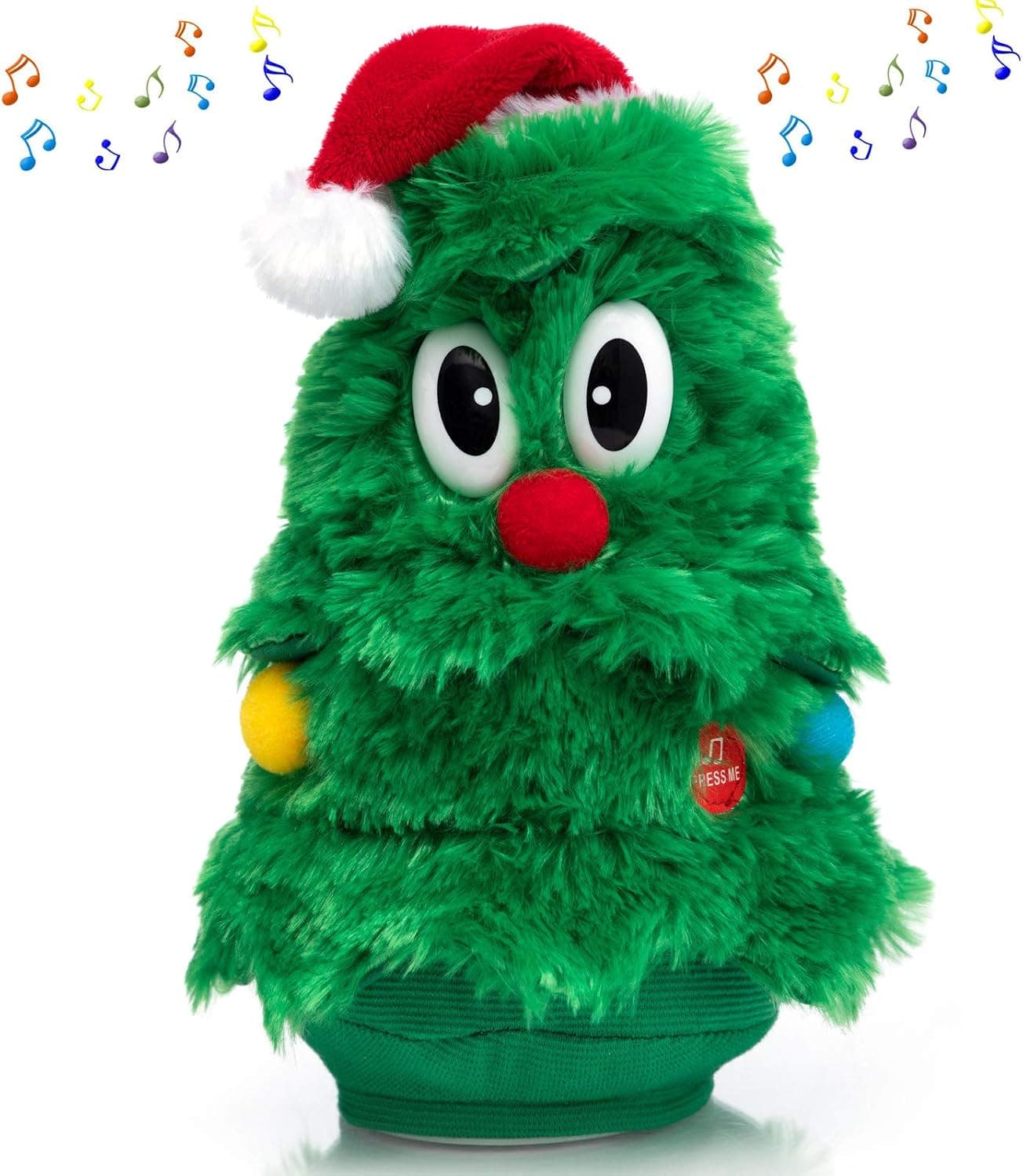 HollyHOME Animated Plush Toys Singing and Dancing Christmas Tree Figure Christmas Decoration Gifts for Kids 11 Inch