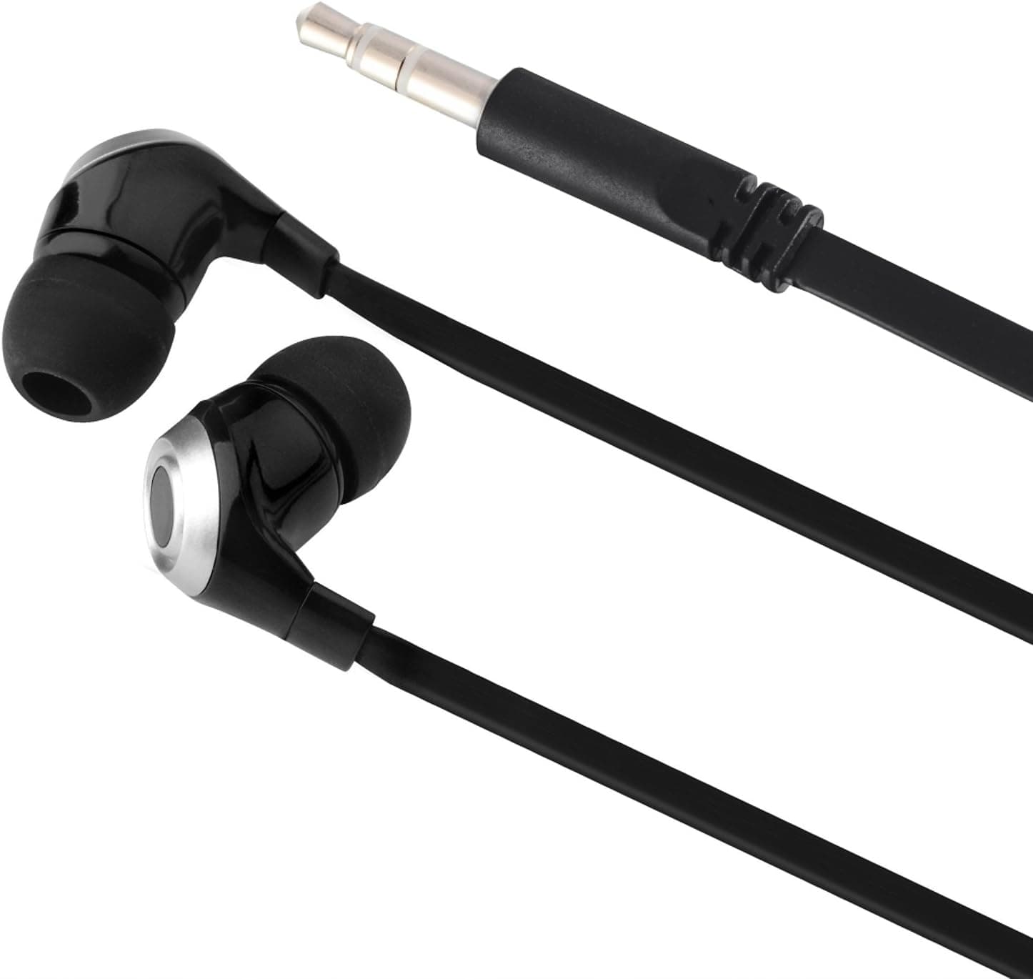 Insten Black/Silver in-Ear Stereo Headset Compatible with iPhone X/8 Plus/7/ Kindle Fire HD 7 2nd Gen Fire HDX 7/Kindle Fire HDX 8.9/ Galaxy S10/S10 Plus/S10e/S9/S9+ S9 Plus/S8/S8+ Plus