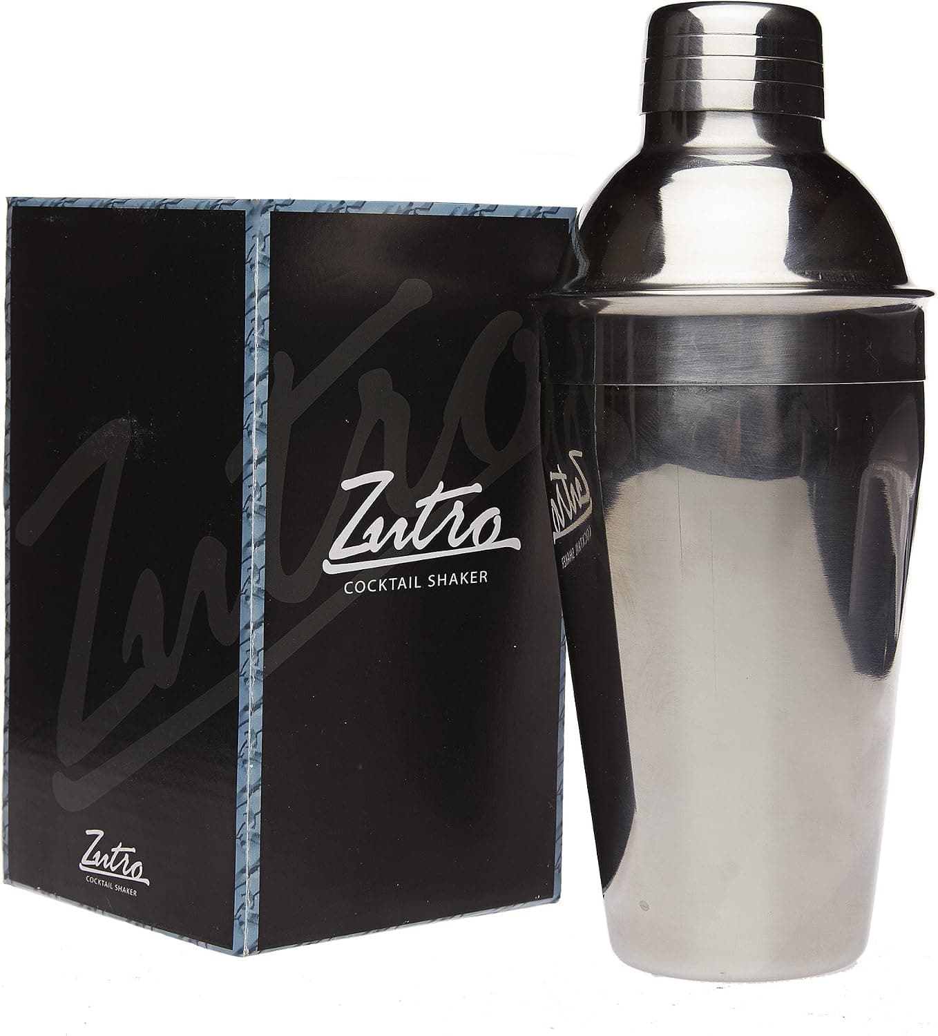Zutro Premium Stainless Steel 20 Ounce Cocktail Shaker - Cocktail Recipe Ebook with Purchase - Lifetime Guarantee