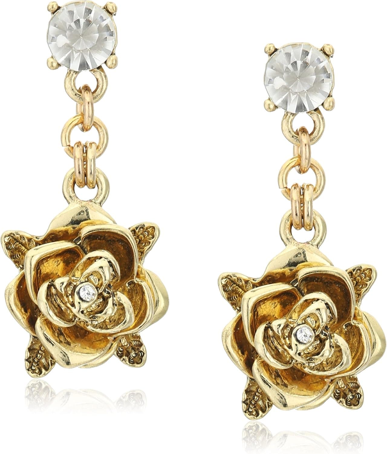Betsey Johnson "Throwback Betsey" Rose Drop Earrings