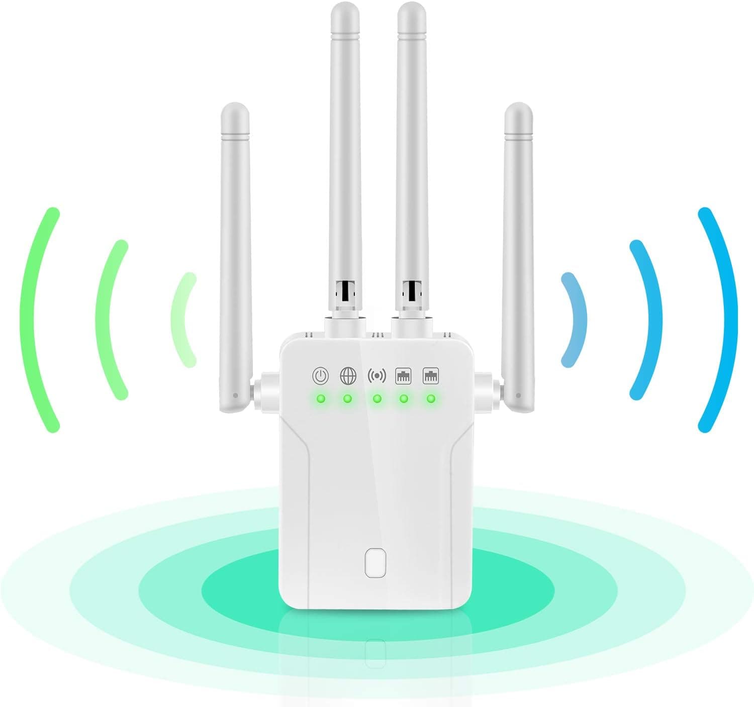 2022 Newest WiFi Extender Booster - 1200Mbps WiFi Extender Signal Booster Long Range up to 8000sq.ft, Wireless Internet Booster for Home, WiFi Signal Amplifier Repeater with Ethernet Port, White