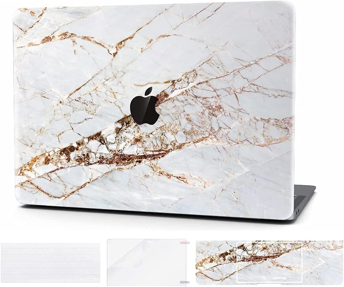 Timocy Hard Case Compatible with MacBook Pro 15 Inch – Marble Laptop Case with Keyboard Cover, Screen Protector, Touch Pads Sticker – Enhanced Protection – Gorgeous Designs, Abstract Slash Marble